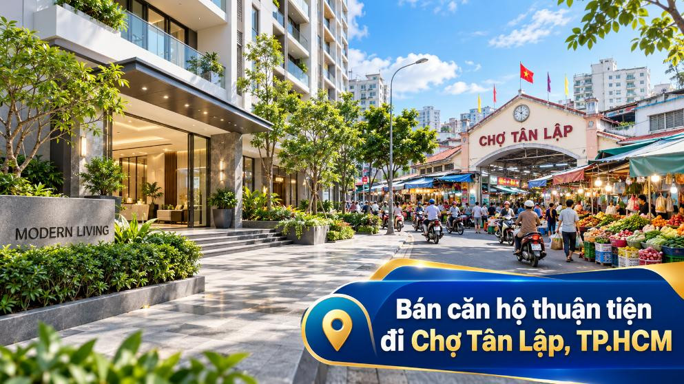 Bán căn hộ Bình Trưng thuận tiện đi Chợ Tân Lập