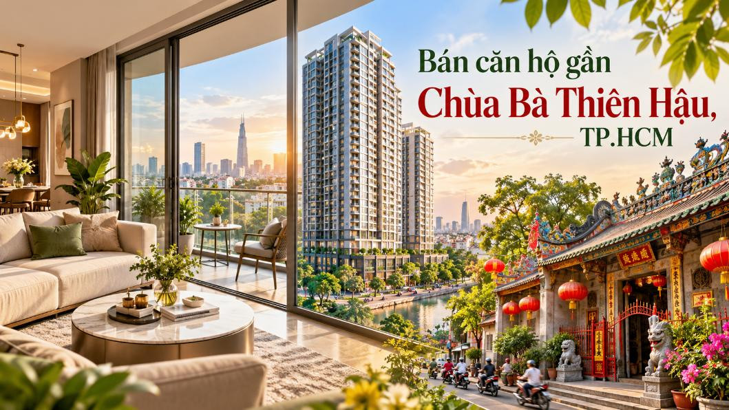 Bán căn hộ gần Chùa Bà Thiên Hậu, thuận tiện sinh hoạt