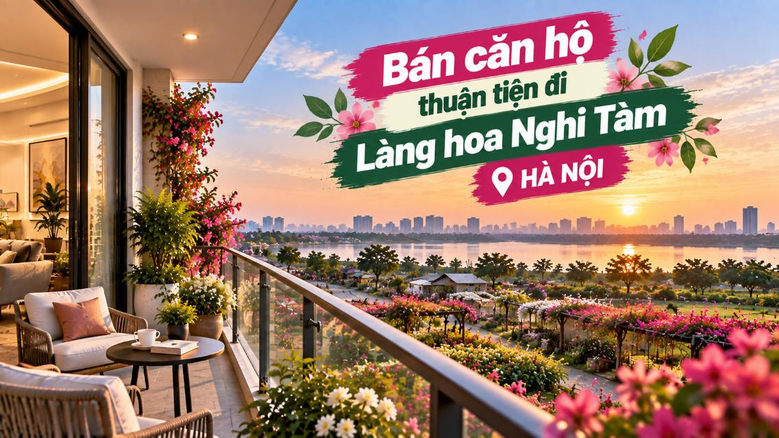 Bán căn hộ Tây Hồ thuận tiện đi Làng hoa Nghi Tàm