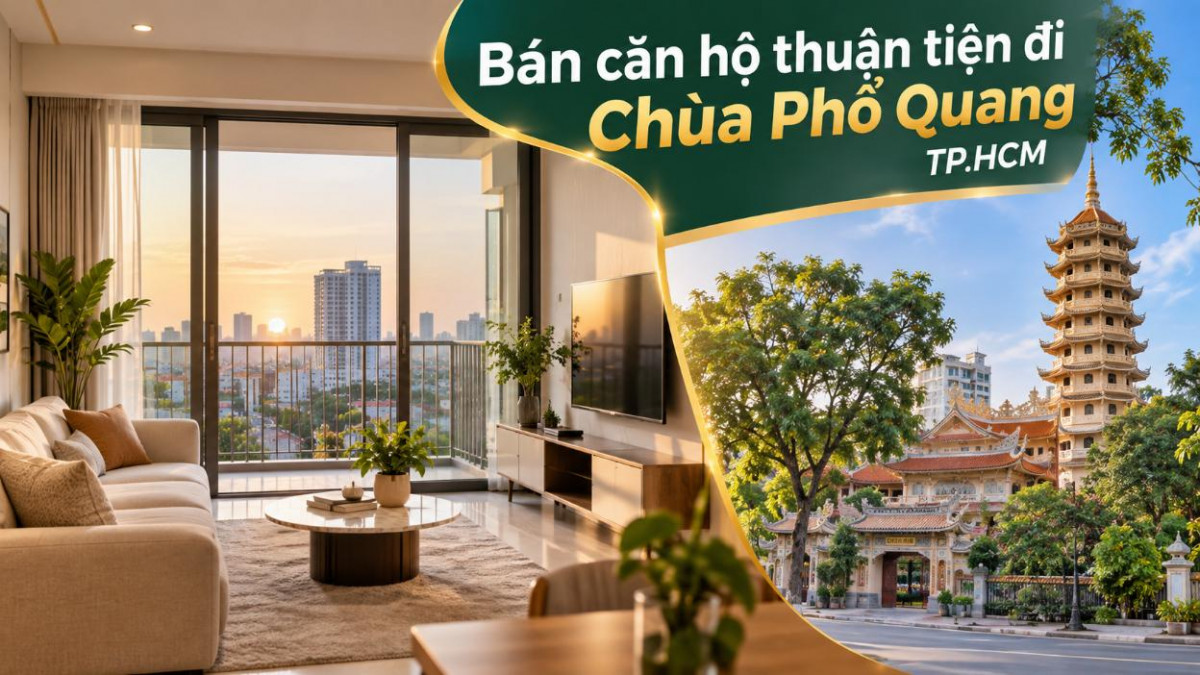 Bán căn hộ Tây Thạnh thuận tiện đi Chùa Phổ Quang
