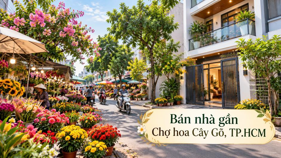 Bán nhà gần Chợ hoa Cây Gõ, tiện sinh hoạt và kinh doanh