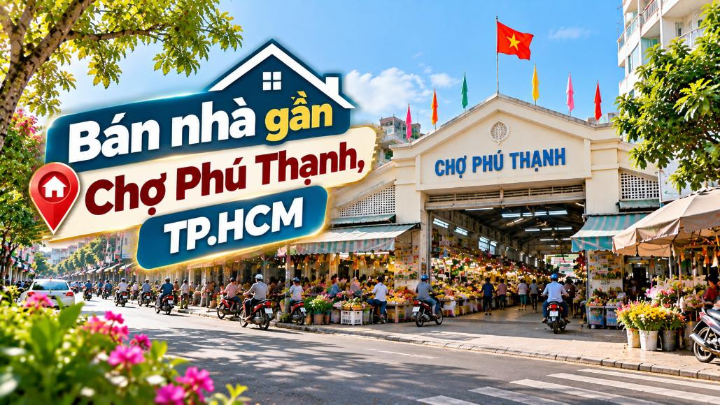 Bán nhà gần Chợ Phú Thạnh, thuận tiện ở và kinh doanh