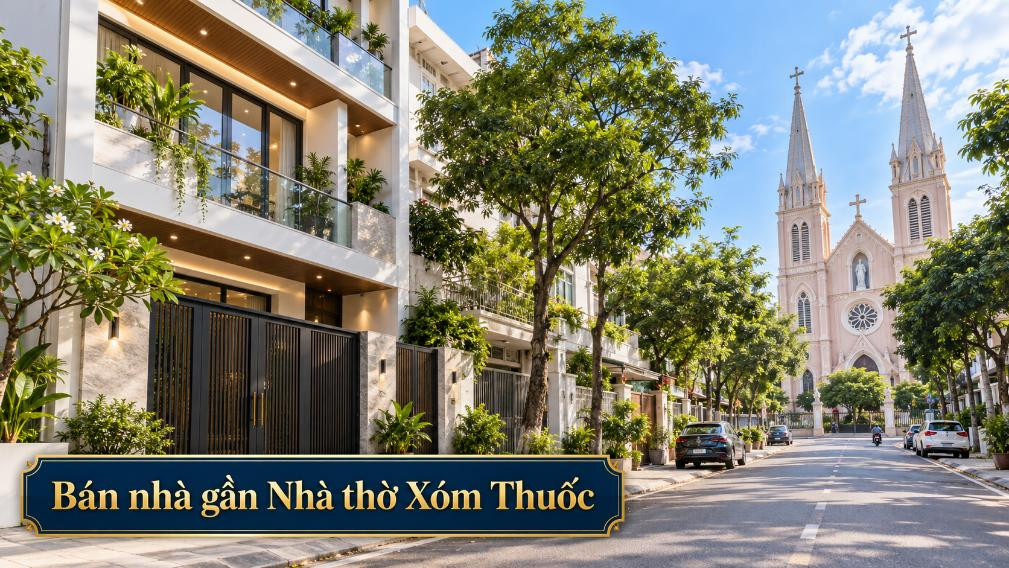 Bán nhà gần Nhà thờ Xóm Thuốc, khu dân cư đông đúc
